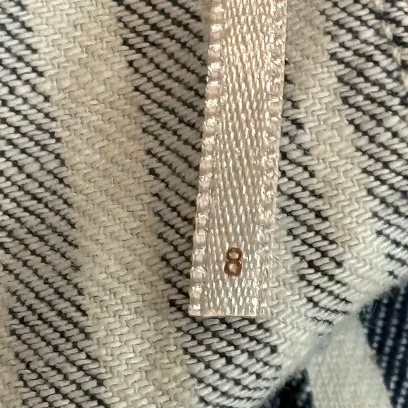 FREE PEOPLE Paperbag Striped‎ High Waist Belted Shorts - Blue/White -  Size 8 - Picture 9 of 9